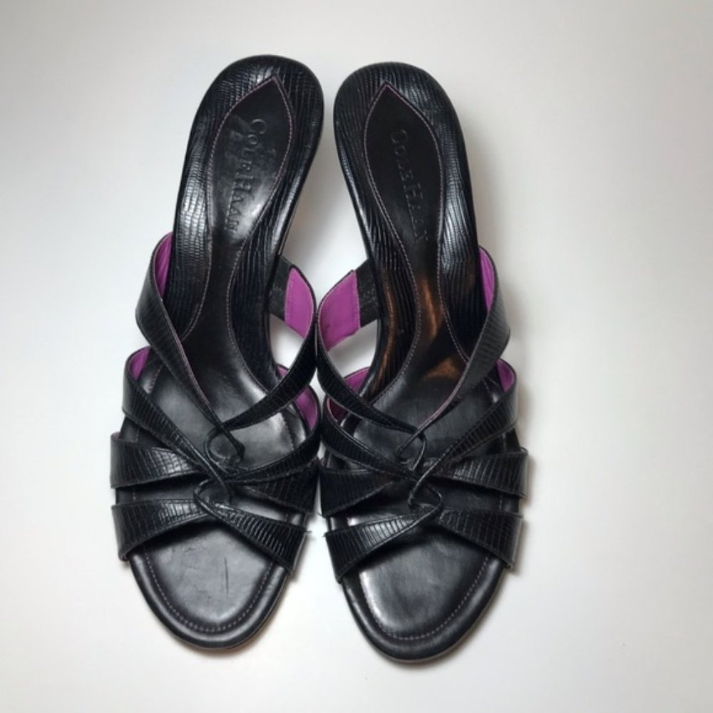 Cole Haan Black Leather Strappy Heels- Size 9B